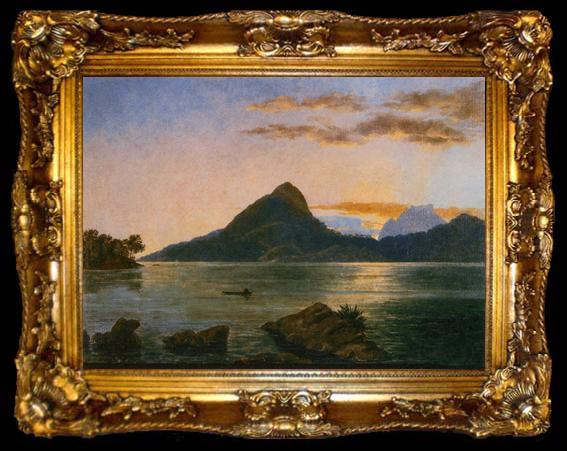 framed  Felix-emile Taunay Rodrigo de Freitas Lagoon, ta009-2